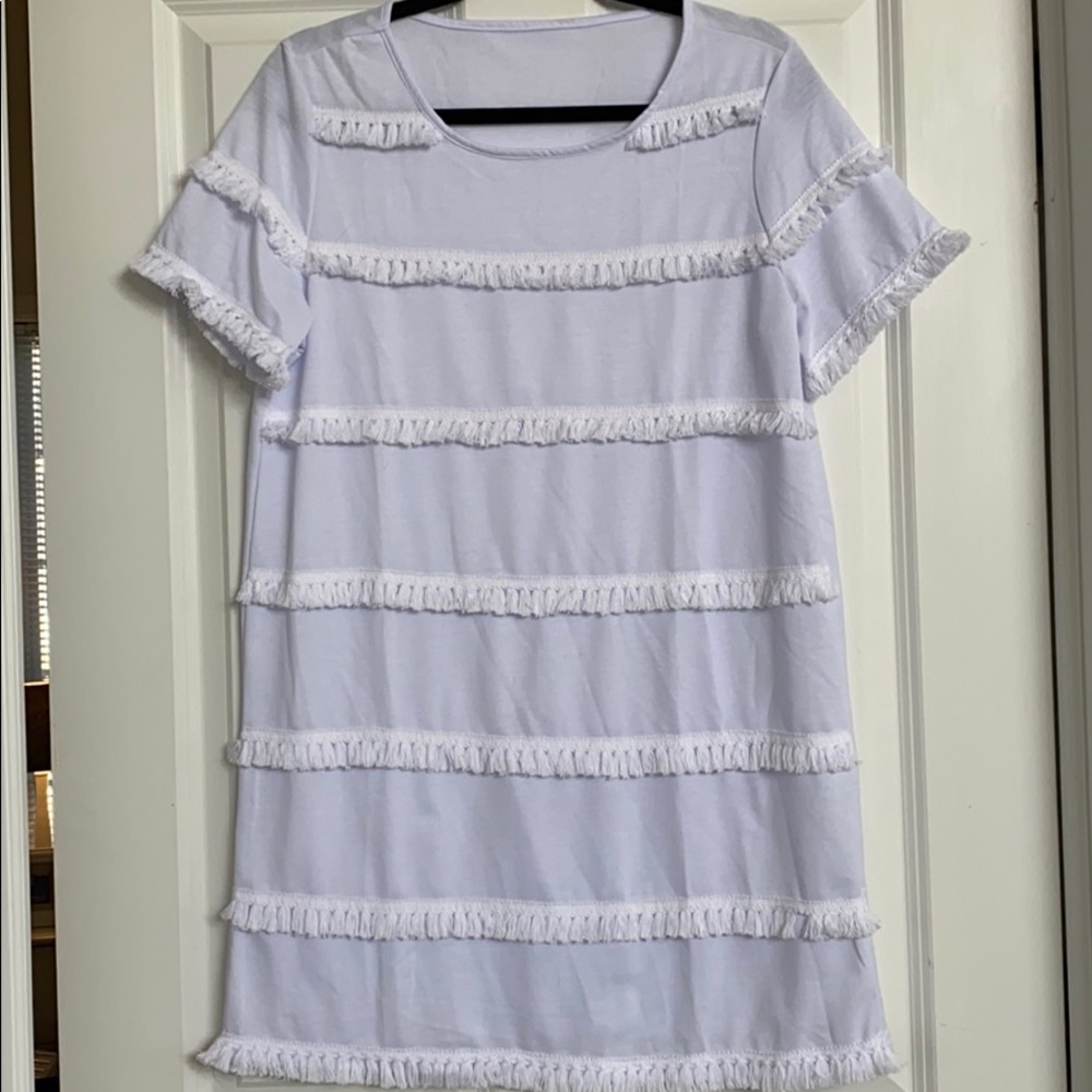 SHEIN Fringe Detail Tunic Dress